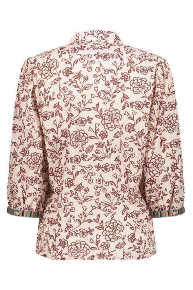 Geisha bordeaux dames blouse | Achteraanzicht