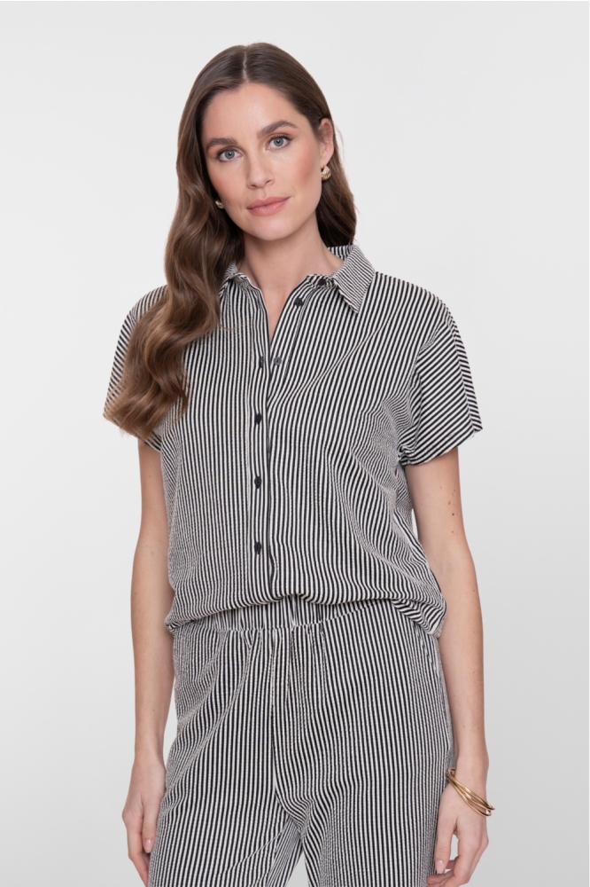 Geisha zwarte dames blouse | Achteraanzicht