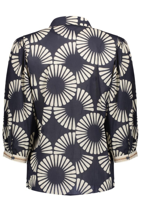 Geisha zwarte dames blouse | Achteraanzicht