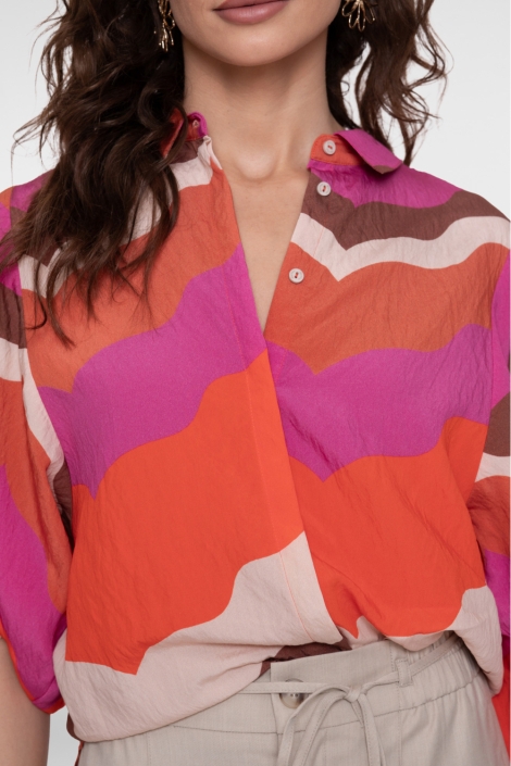Geisha multi color dames blouse | Close up
