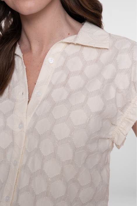 Geisha ecru dames blouse | Vooraanzicht