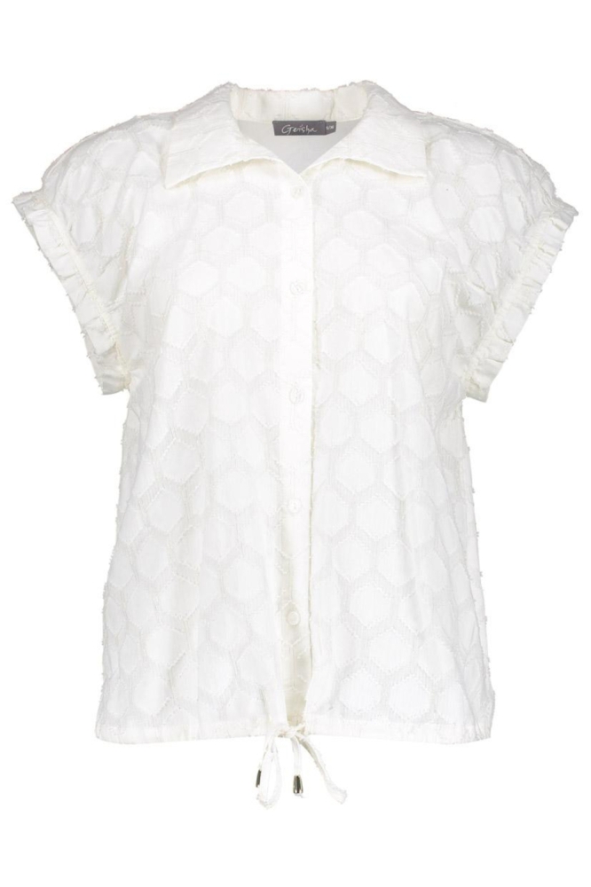 Geisha ecru dames blouse | Achteraanzicht