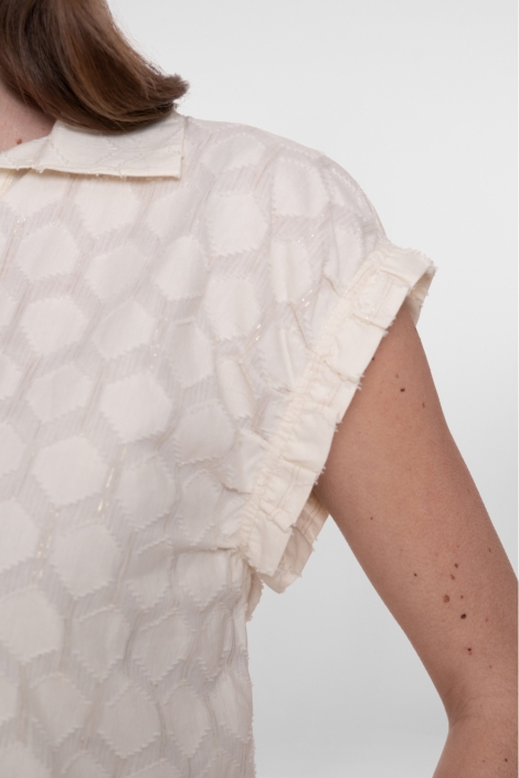 Geisha ecru dames blouse | Kleurstaal