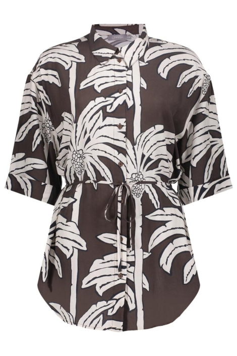 Geisha bruine dames blouse | Vooraanzicht