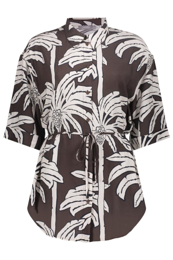 Geisha bruine dames blouse | Vooraanzicht