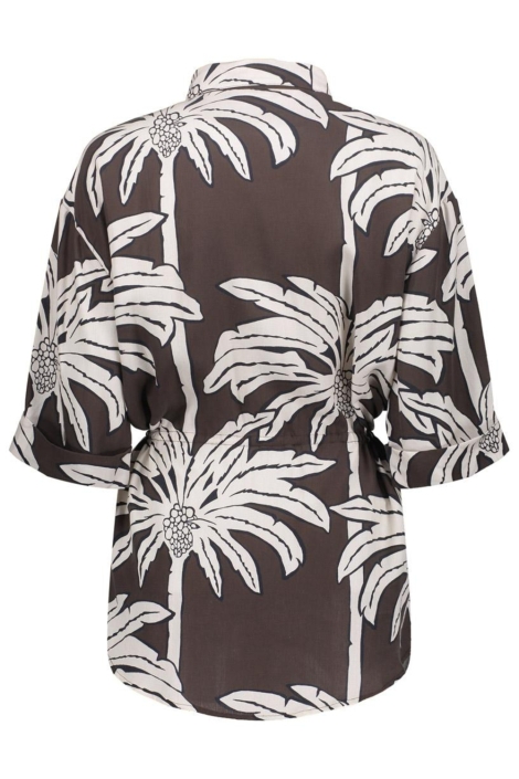 Geisha bruine dames blouse | Achteraanzicht