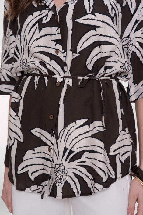 Geisha bruine dames blouse | Vooraanzicht