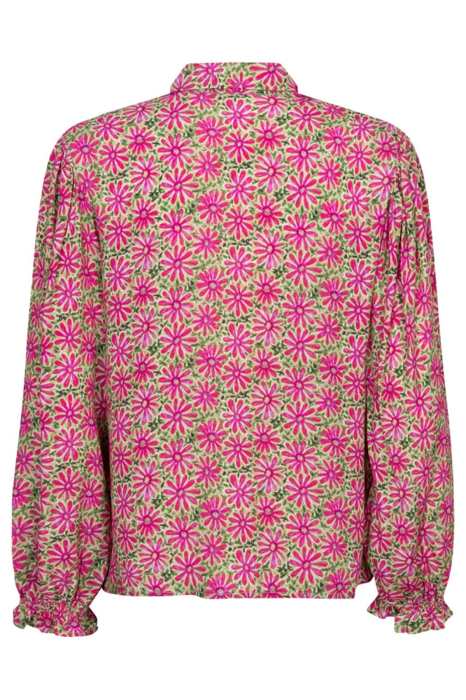 Ydence roze dames blouse | Achteraanzicht