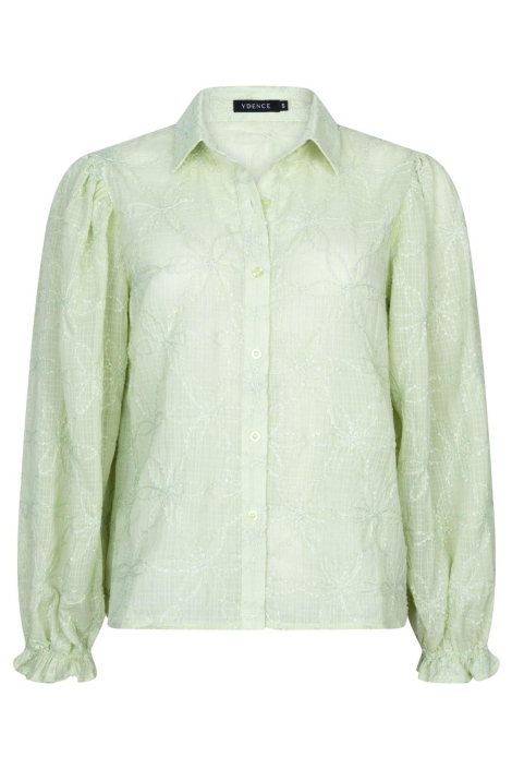 Ydence groene dames blouse | Vooraanzicht