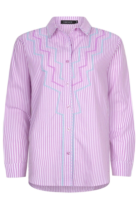 Ydence paarse dames blouse | Vooraanzicht