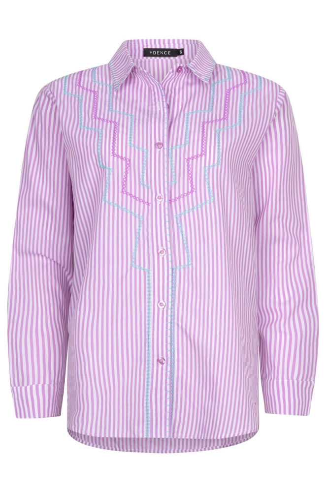 Ydence paarse dames blouse | Vooraanzicht