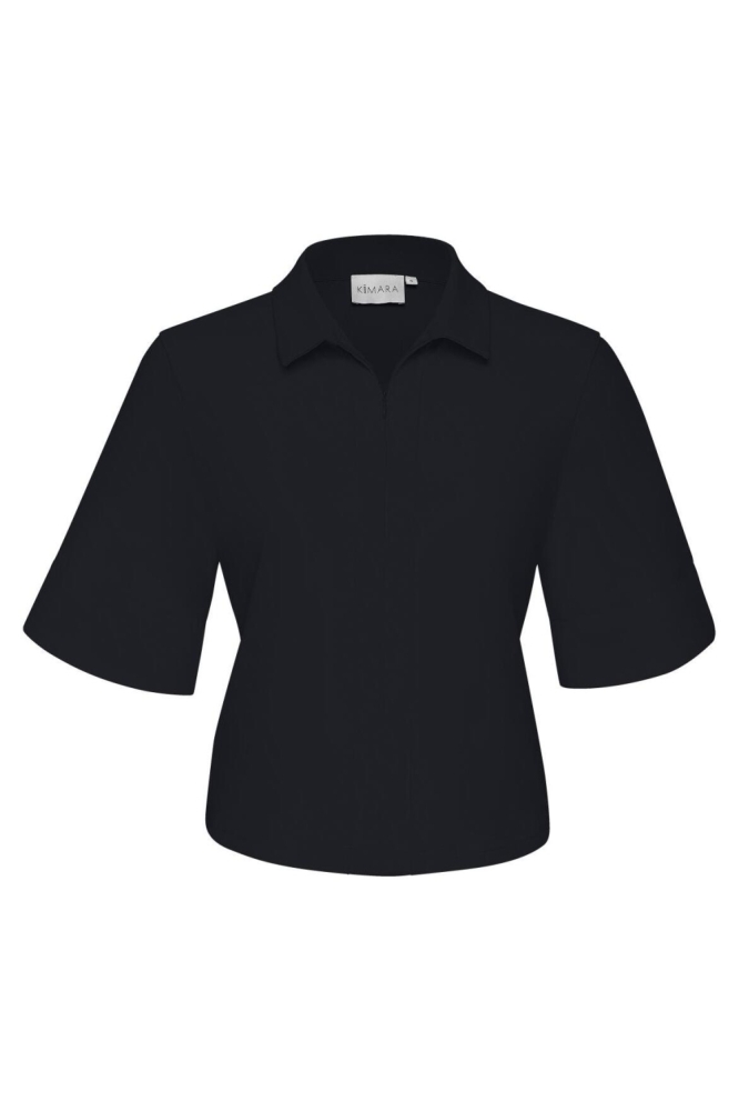 Kimara blauwe dames blouse | Vooraanzicht