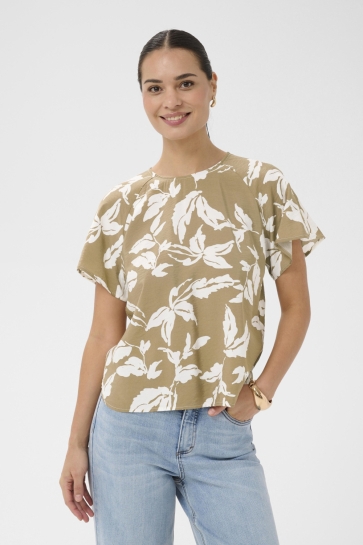 Kaffe Blouse KAMARLO BLOUSE 10511390 OAK CHALK LEAVES
