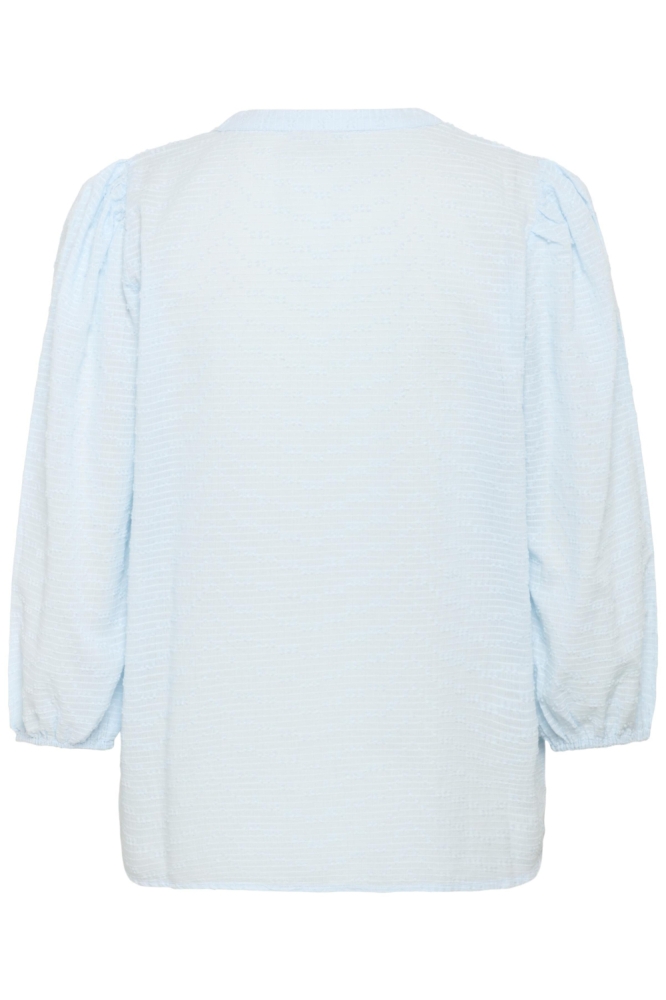 Kaffe blauwe dames blouse | Achteraanzicht