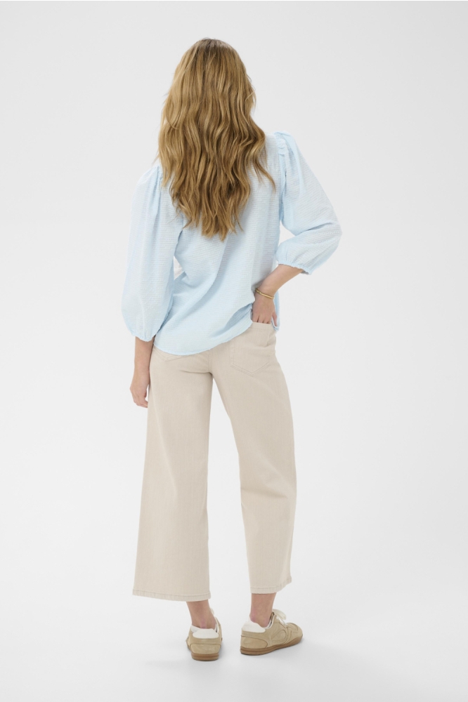 Kaffe blauwe dames blouse | Model