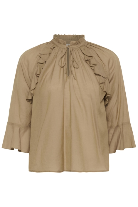 Kaffe camel dames blouse | Vooraanzicht