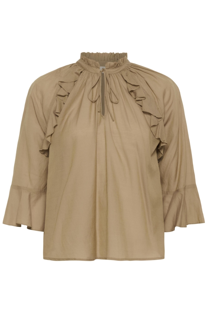 Kaffe camel dames blouse | Vooraanzicht