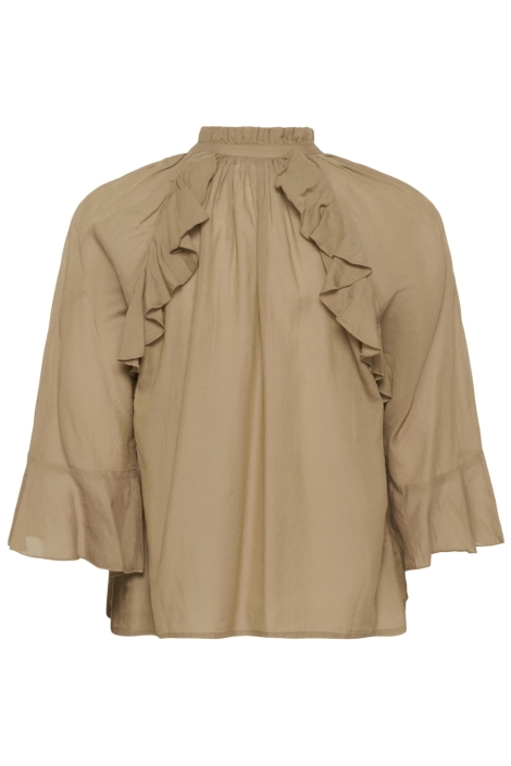 Kaffe camel dames blouse | Achteraanzicht