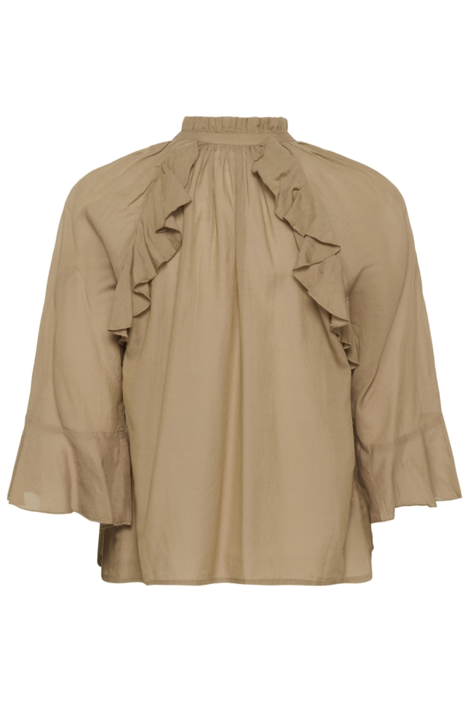 Kaffe camel dames blouse | Achteraanzicht