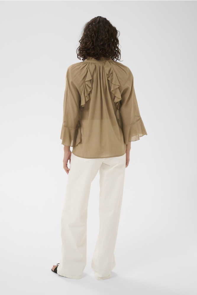 Kaffe camel dames blouse | Model