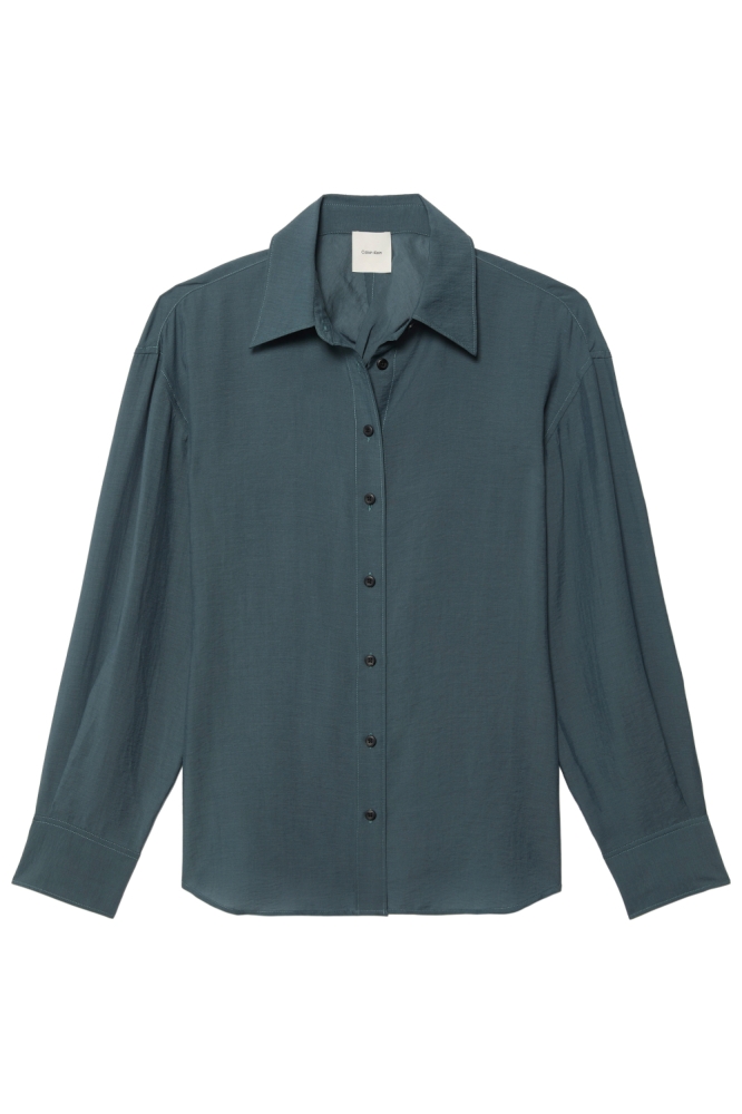 Calvin Klein blauwe dames blouse | Vooraanzicht