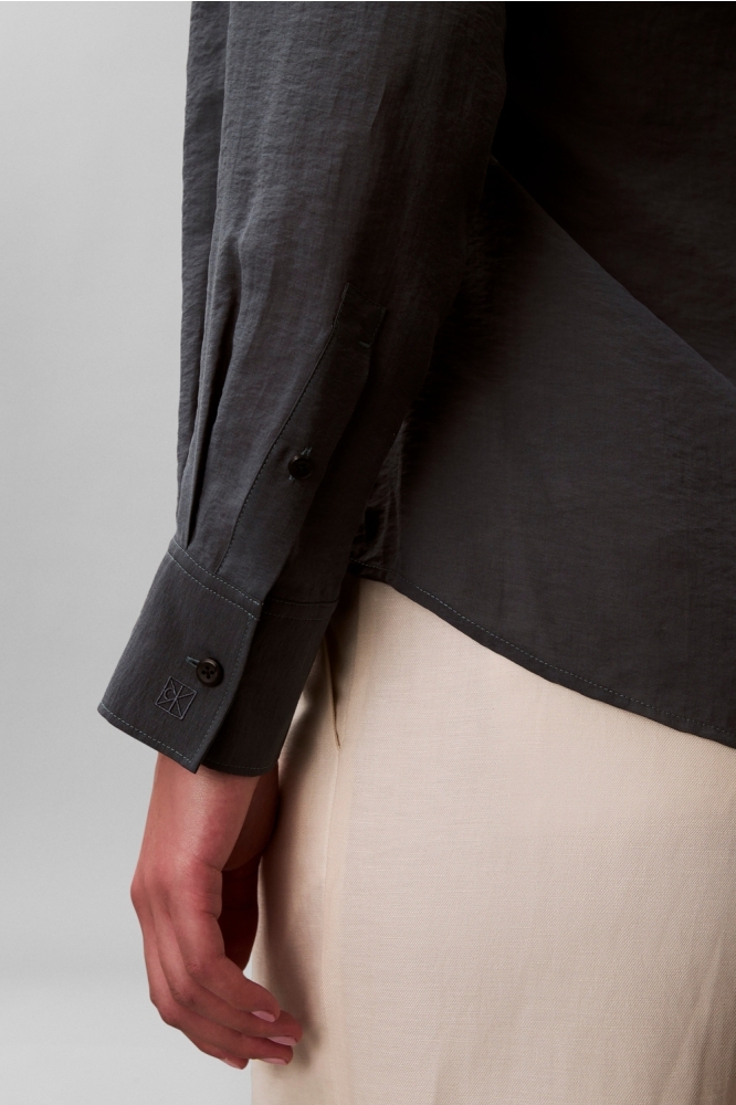 Calvin Klein blauwe dames blouse | Close up