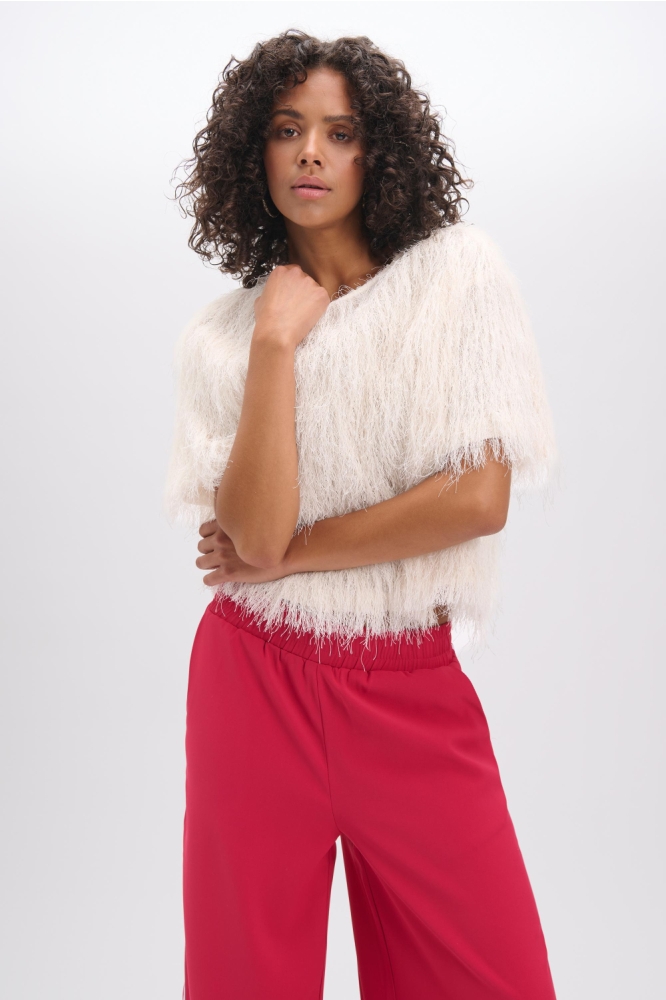 Refined Department witte dames t-shirt | Model vooraanzicht