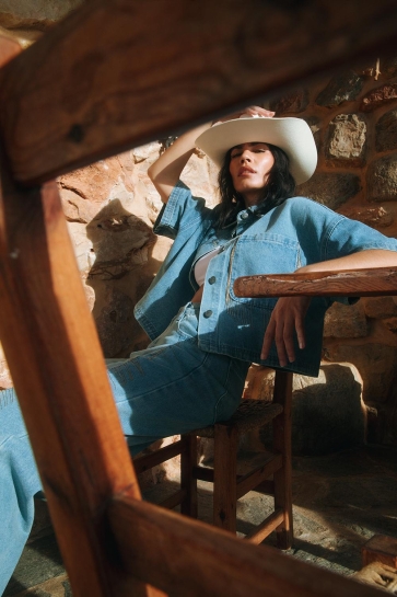 Refined Department Jas ADELINE OVERSIZED DENIM FRI R2603971930 200 LIGHT BLUE