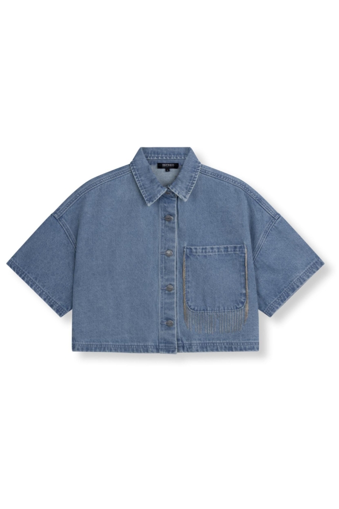 Refined Department blauwe dames jas | Vooraanzicht