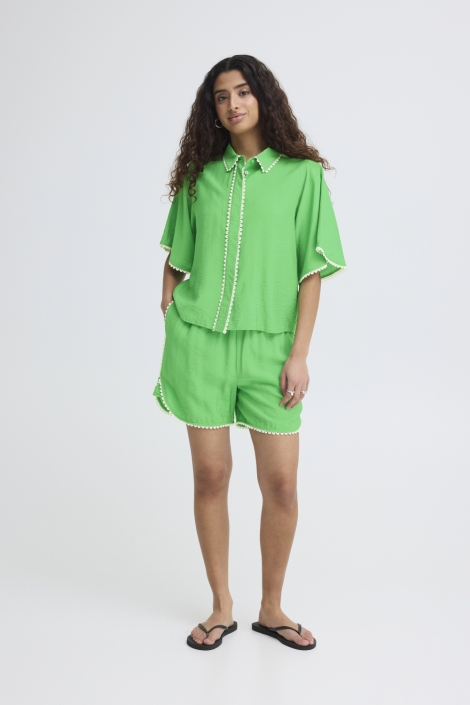 Ichi groene dames blouse | Model