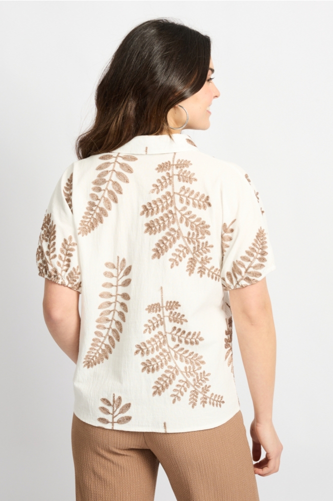 C&S The Label witte dames blouse | Model achteraanzicht