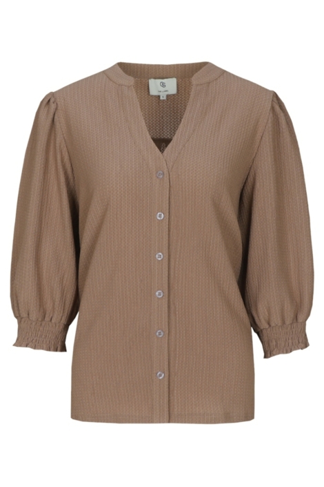 C&S The Label taupe dames blouse | Vooraanzicht