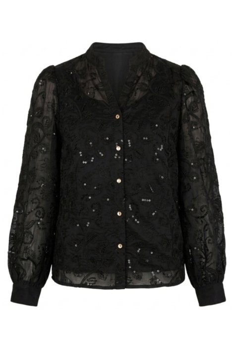 Nukus zwarte dames blouse | Vooraanzicht