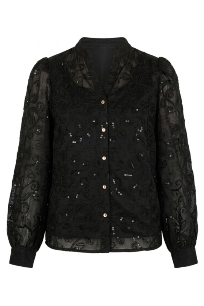 Nukus zwarte dames blouse | Vooraanzicht