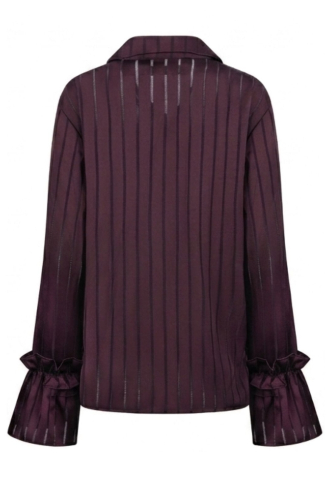 Nukus bordeaux dames blouse | Achteraanzicht
