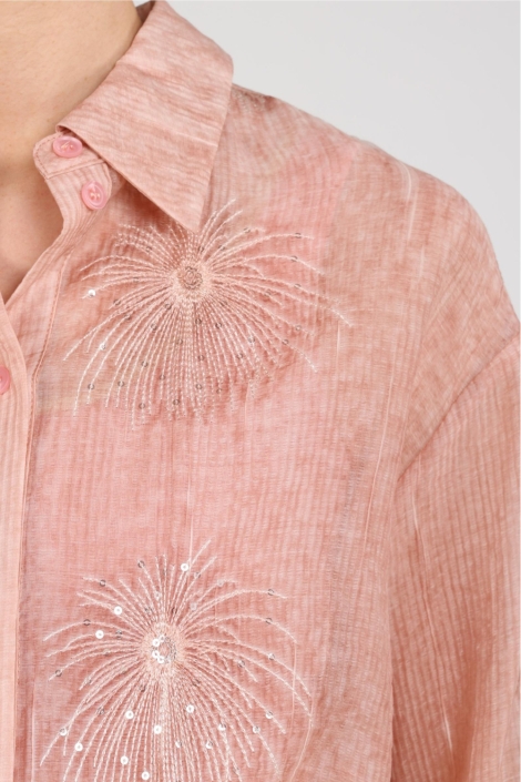 Nukus roze dames blouse | Close up