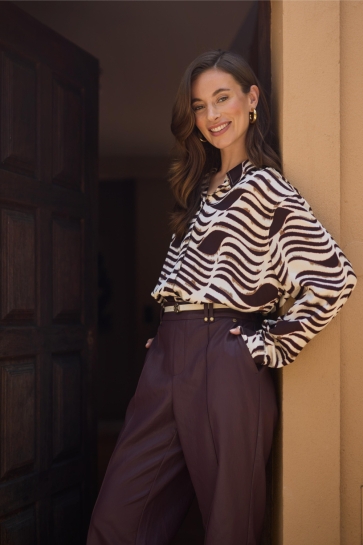 Nukus Blouse ADORA BLOUSE ZEBRA NKF02138 392 offwhite/cherry
