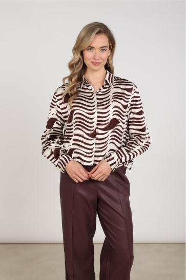 Nukus Blouse ADORA BLOUSE ZEBRA NKF02138 392 offwhite/cherry