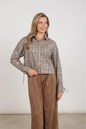 Nukus Blouse BAILEY BLOUSE CHECK NKF02146 387 sand/rose
