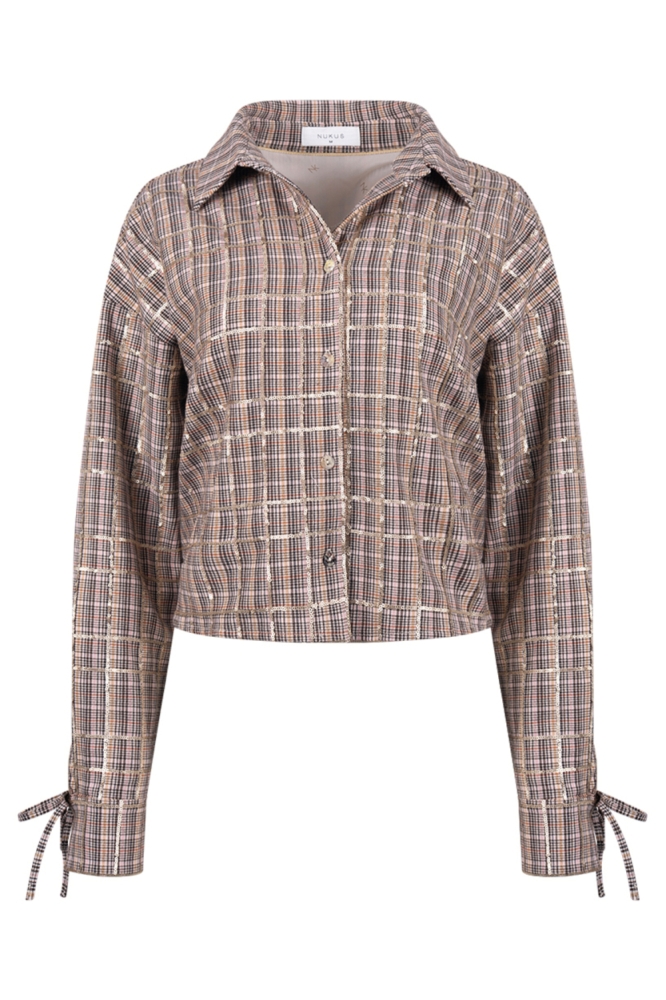 Nukus camel dames blouse | Vooraanzicht