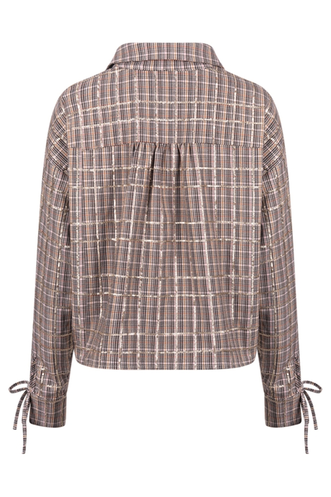Nukus camel dames blouse | Achteraanzicht