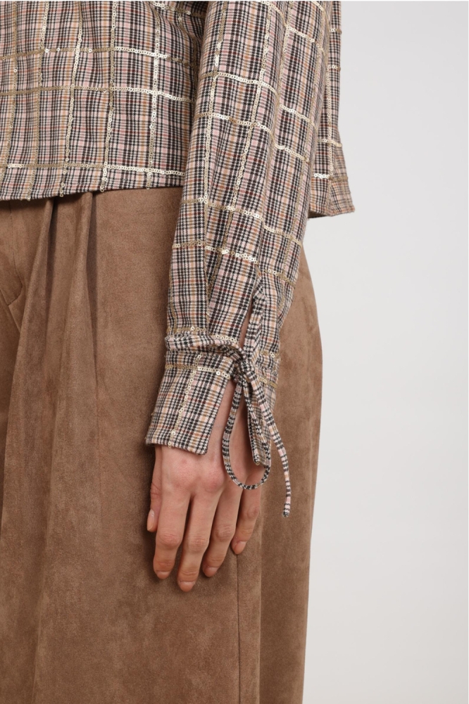 Nukus camel dames blouse | Kleurstaal