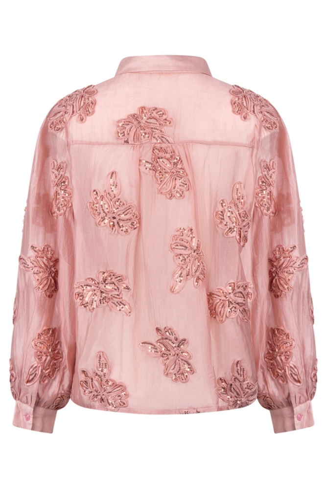 Nukus roze dames blouse | Achteraanzicht