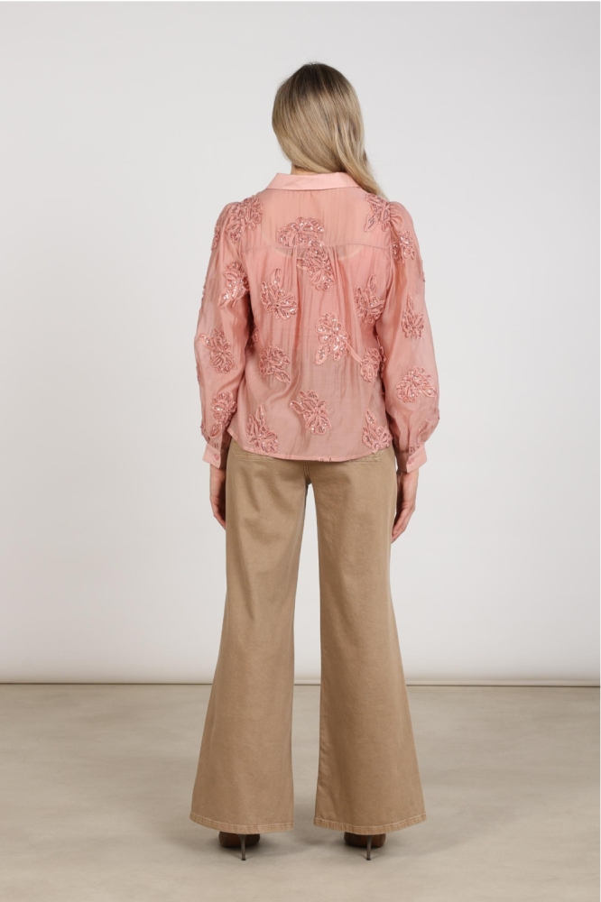 Nukus roze dames blouse | Model