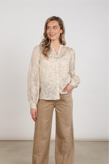 Nukus Blouse ANTONELLA BLOUSE EMBROIDERY NKF02178 09 sand