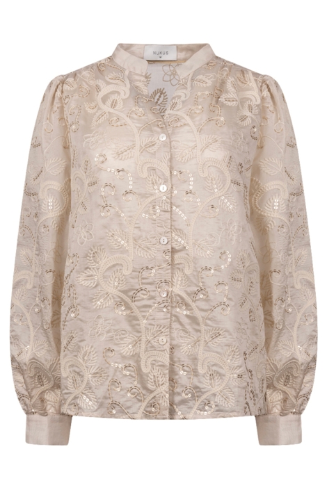 Nukus zand dames blouse | Vooraanzicht