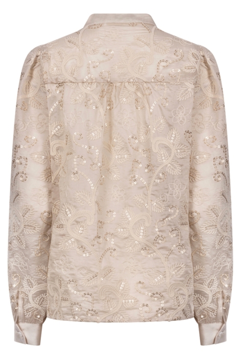 Nukus zand dames blouse | Achteraanzicht