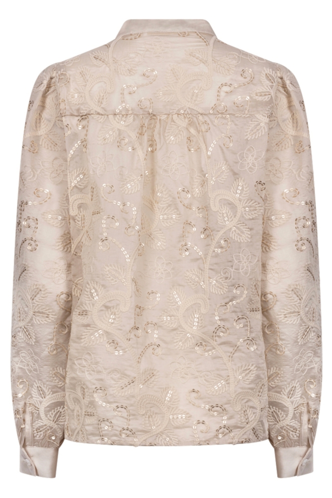 Nukus zand dames blouse | Achteraanzicht