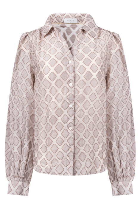 Nukus zand dames blouse | Vooraanzicht