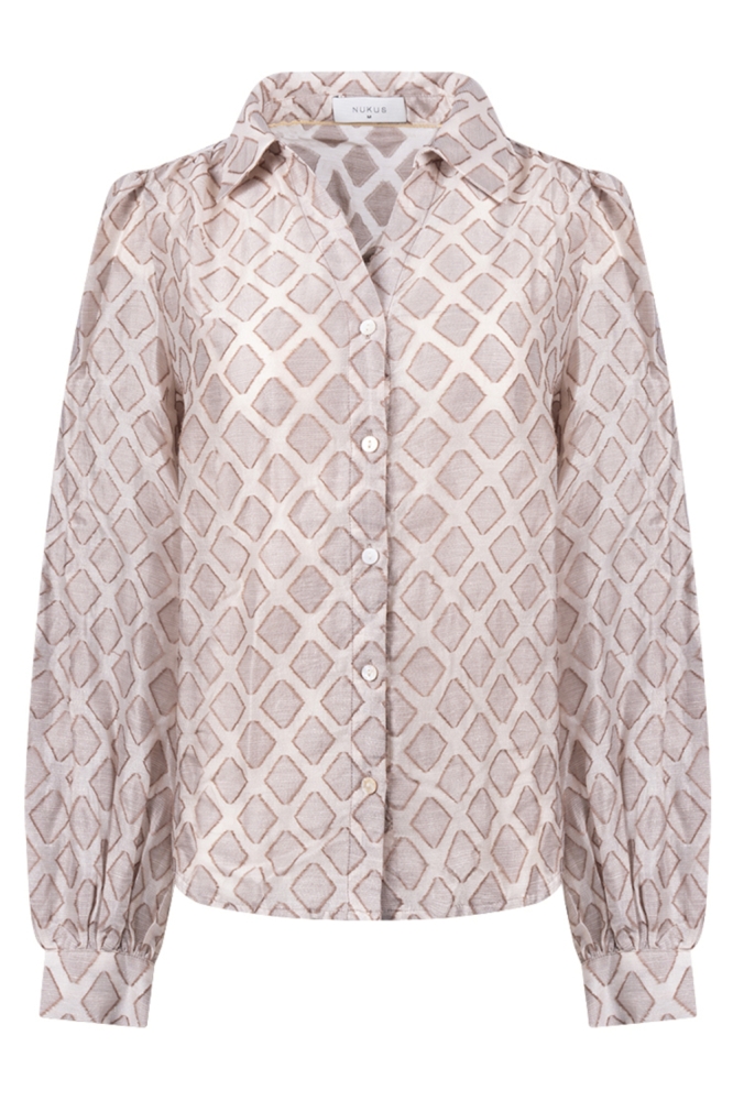 Nukus zand dames blouse | Vooraanzicht